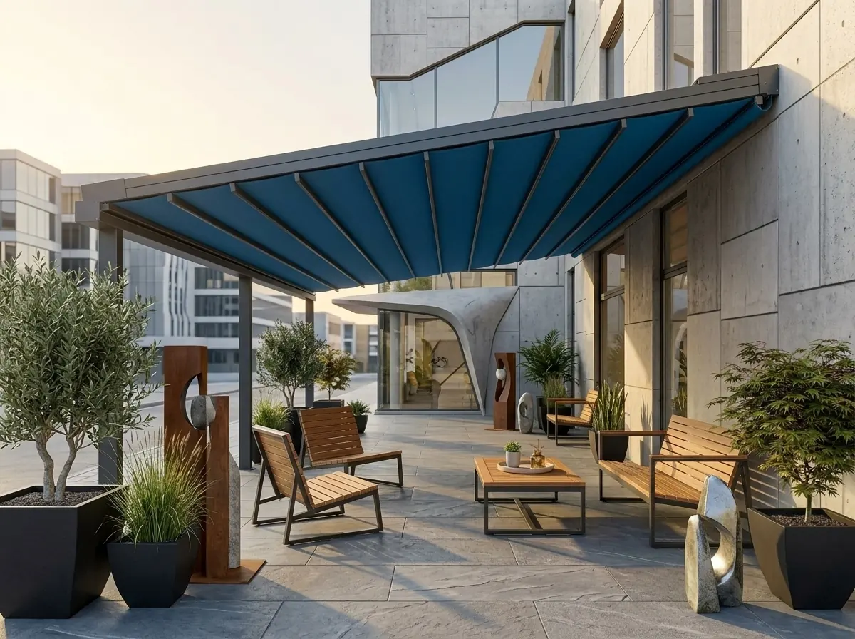 Bayraklı’da uygulanan otomatik pergola sistemi